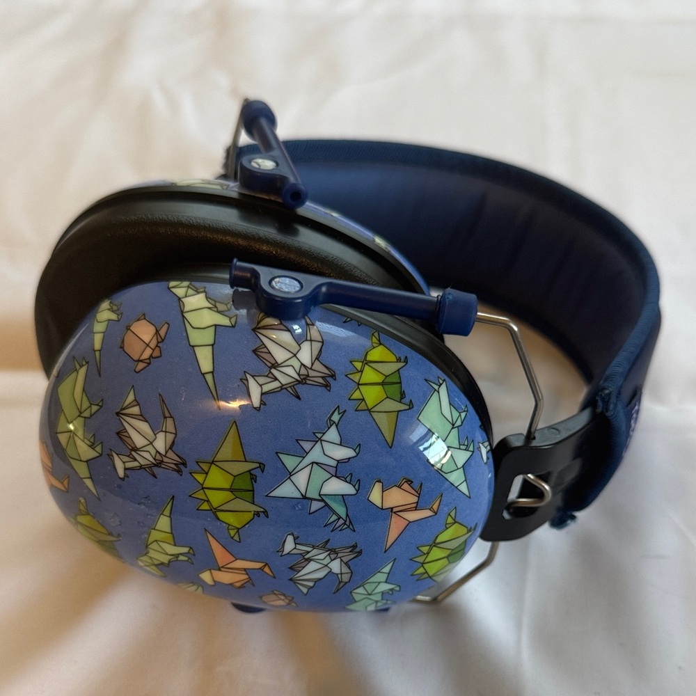 Stylish Dinosaur  Pattern Over-Ear Headphones - Blue